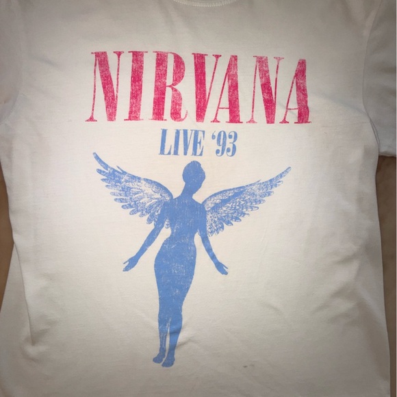 Nirvana Women's White Graphic Tee XS - Picture 3 of 9